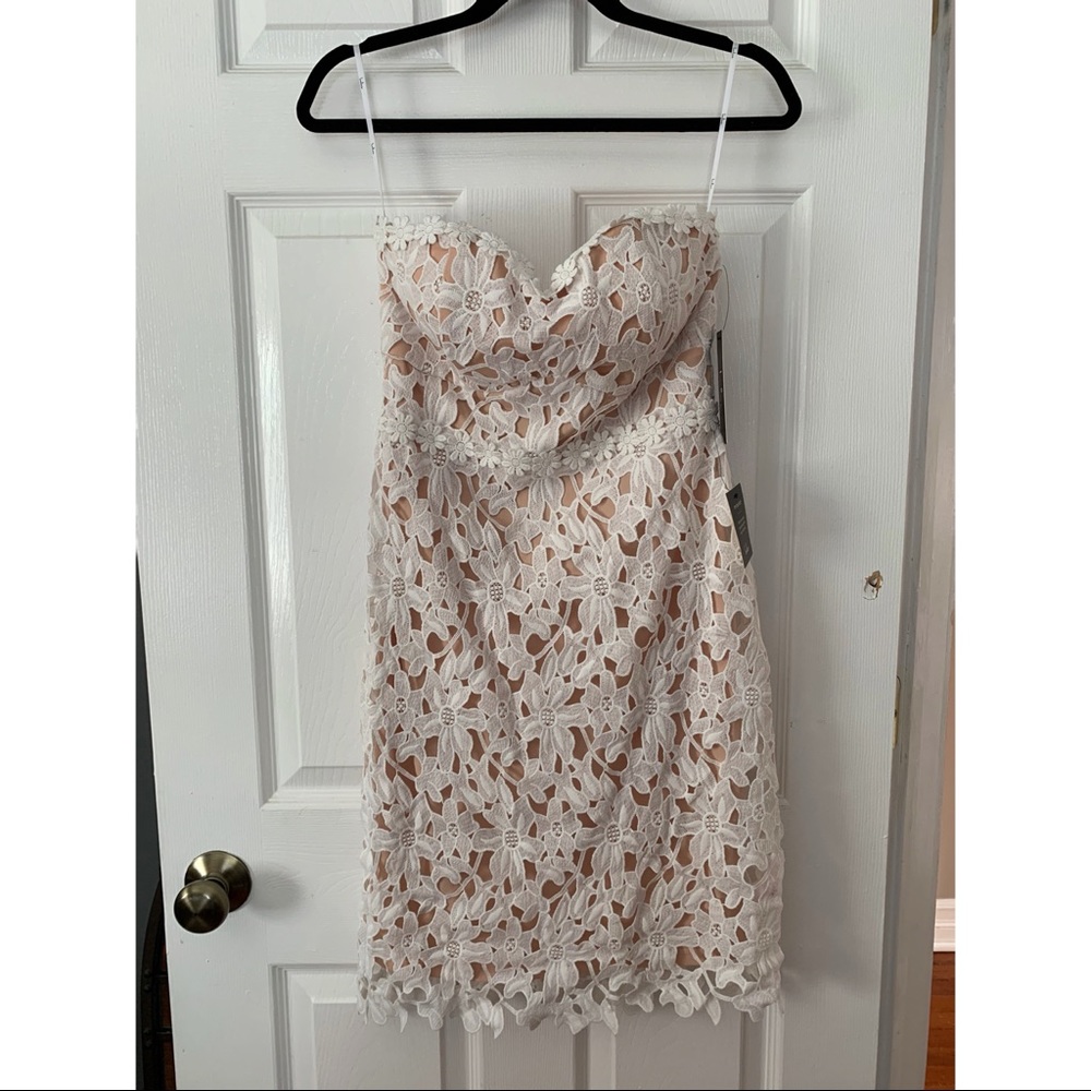 Lulus Key to my Heart White Strapless Dress
